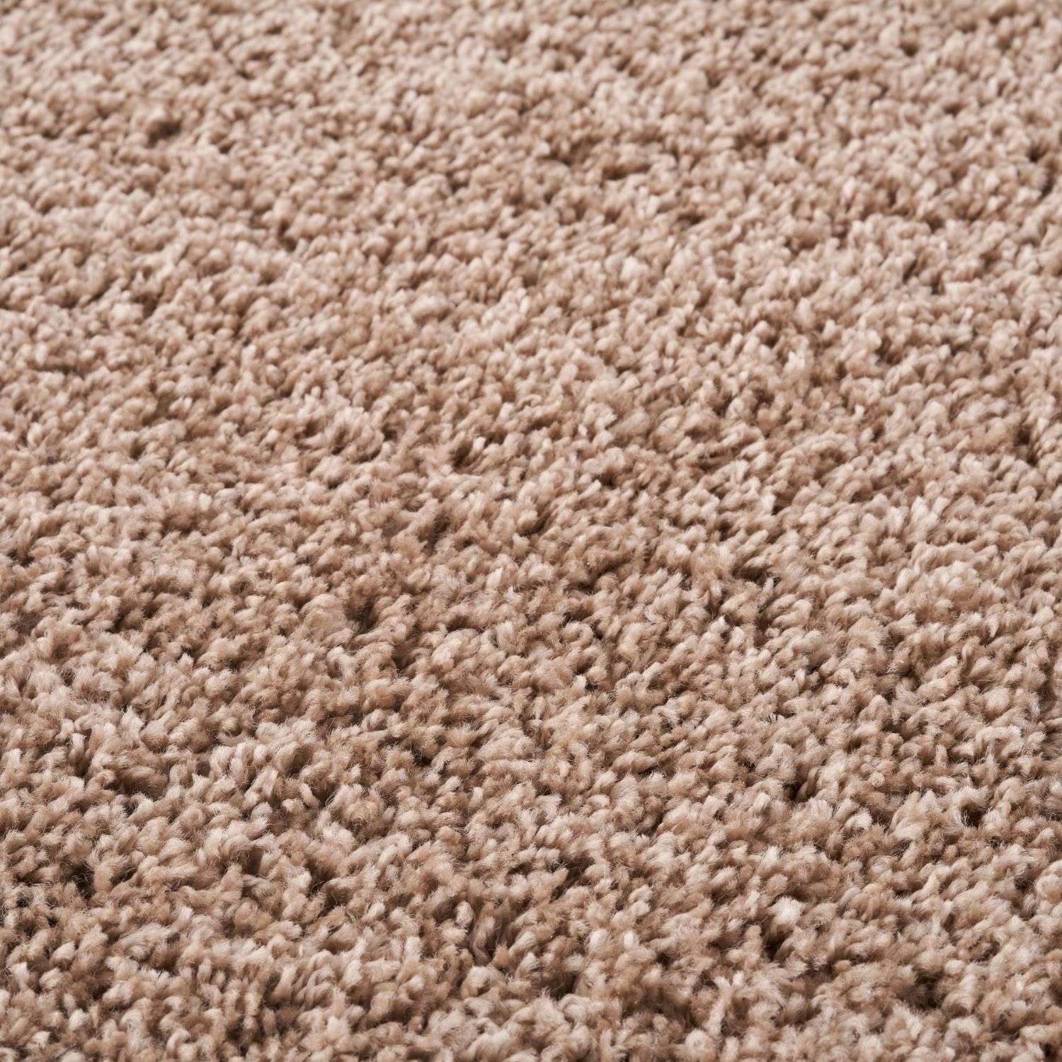 Solid Beige Shaggy Rug