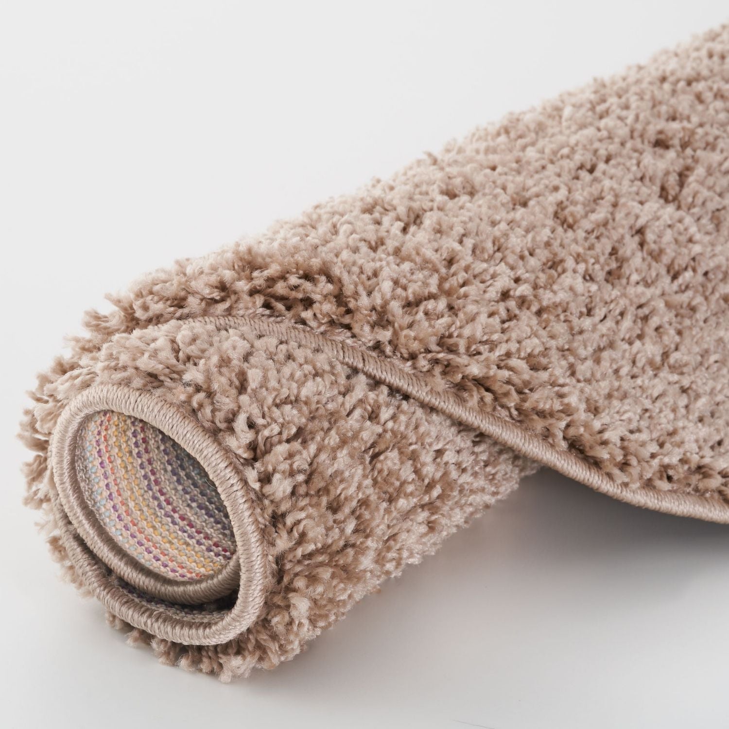 Solid Beige Shaggy Rug