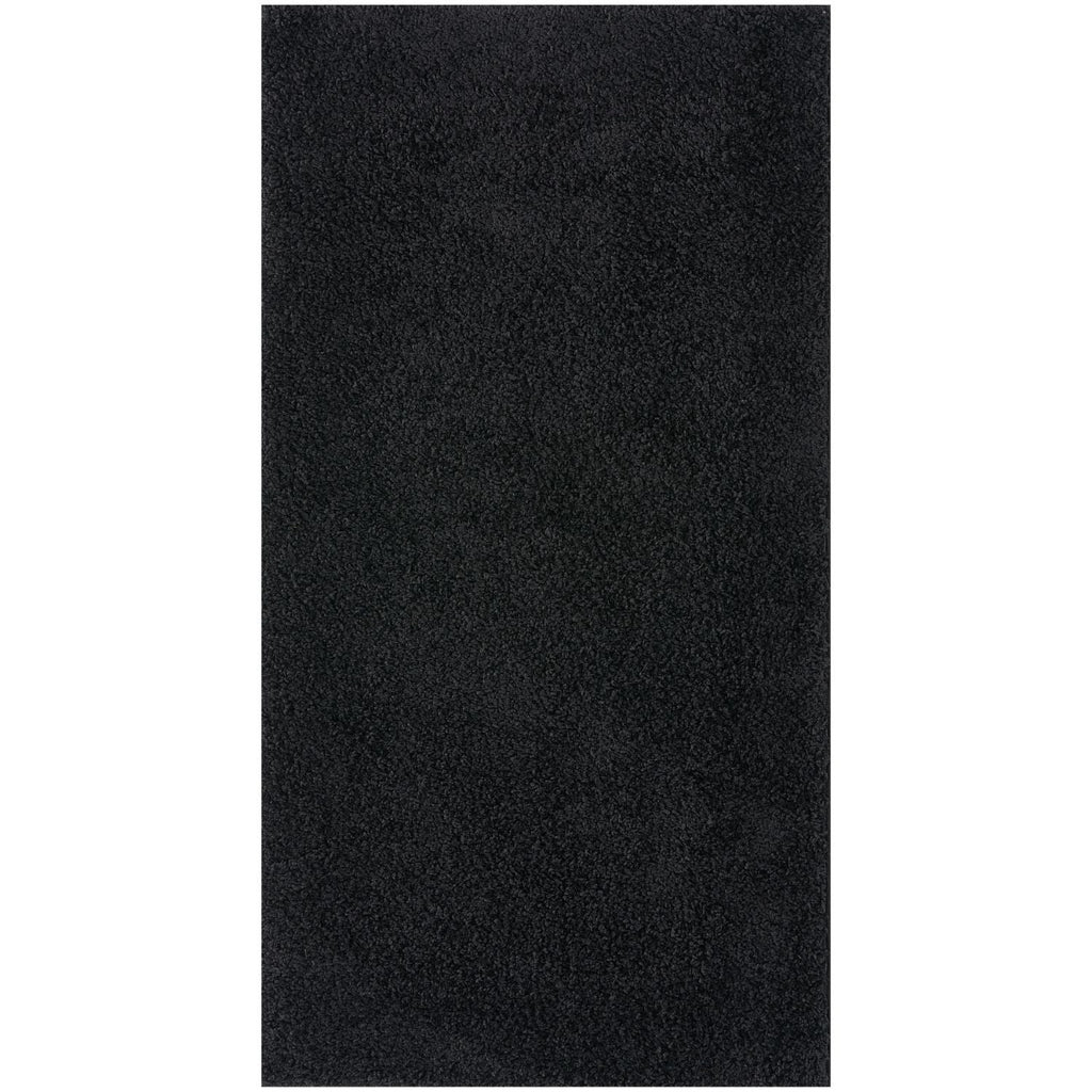 Solid Black Shaggy Rug