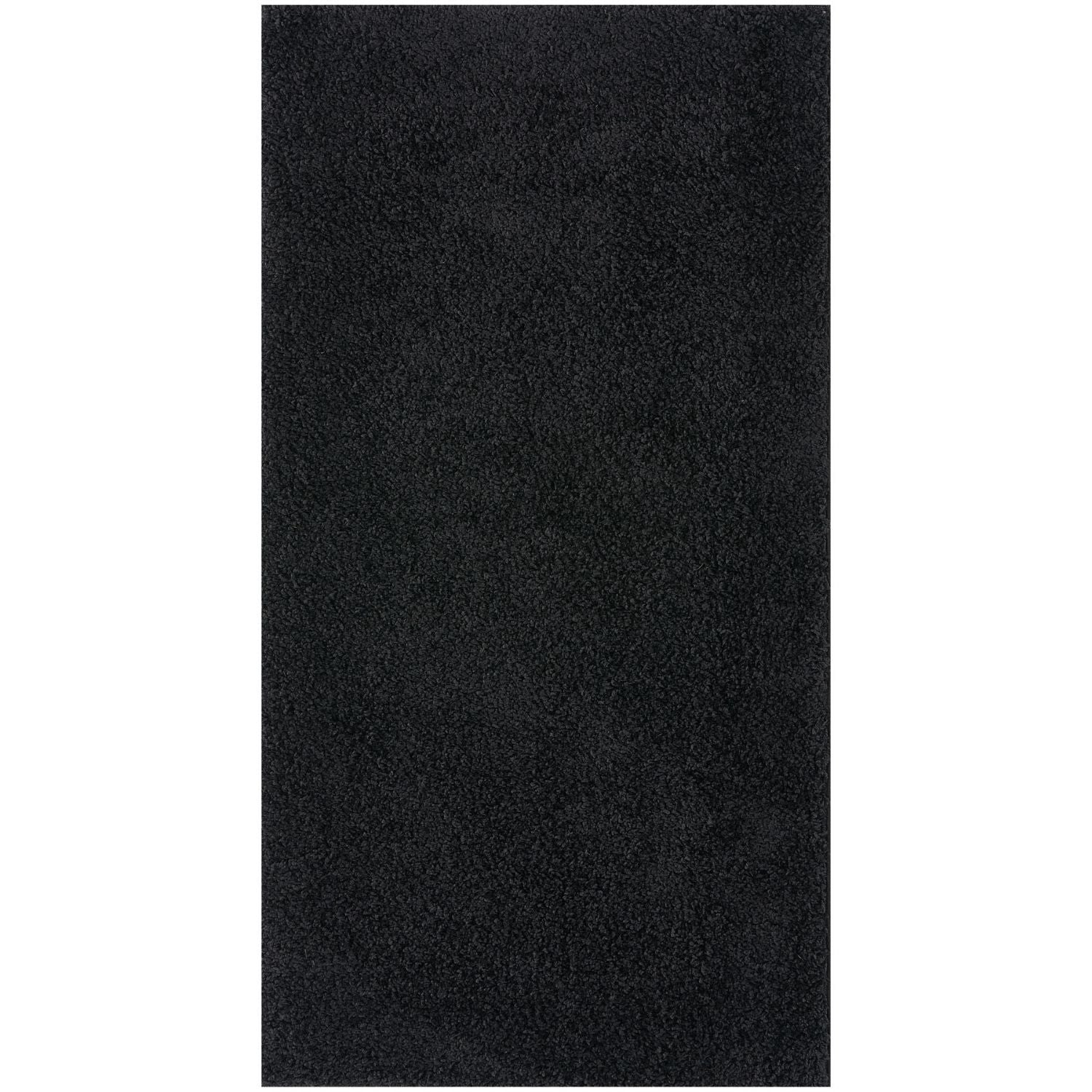 Solid Black Shaggy Rug