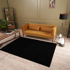 Solid Black Shaggy Rug