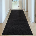 Solid Black Shaggy Rug