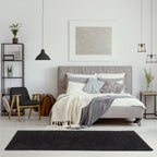 Solid Black Shaggy Rug