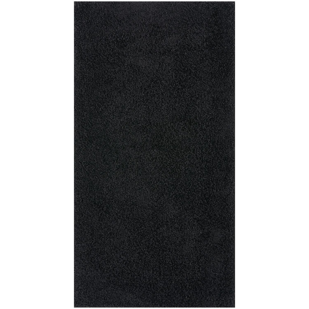 Solid Black Shaggy Rug
