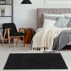 Solid Black Shaggy Rug