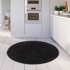 Solid Black Shaggy Rug