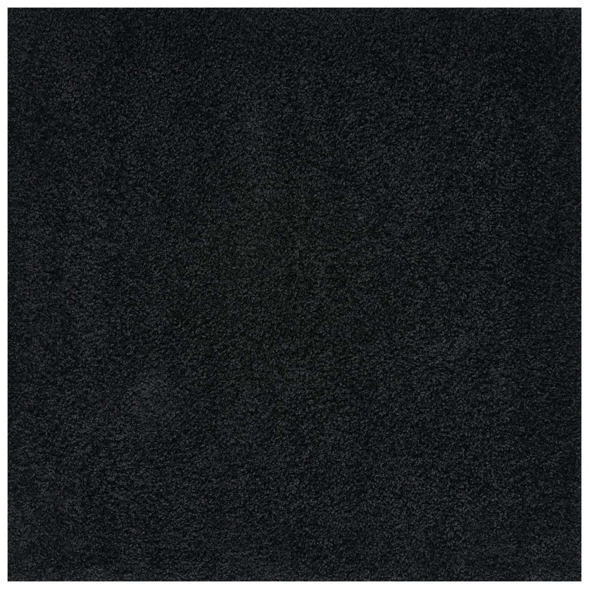 Solid Black Shaggy Rug 120X120 cm