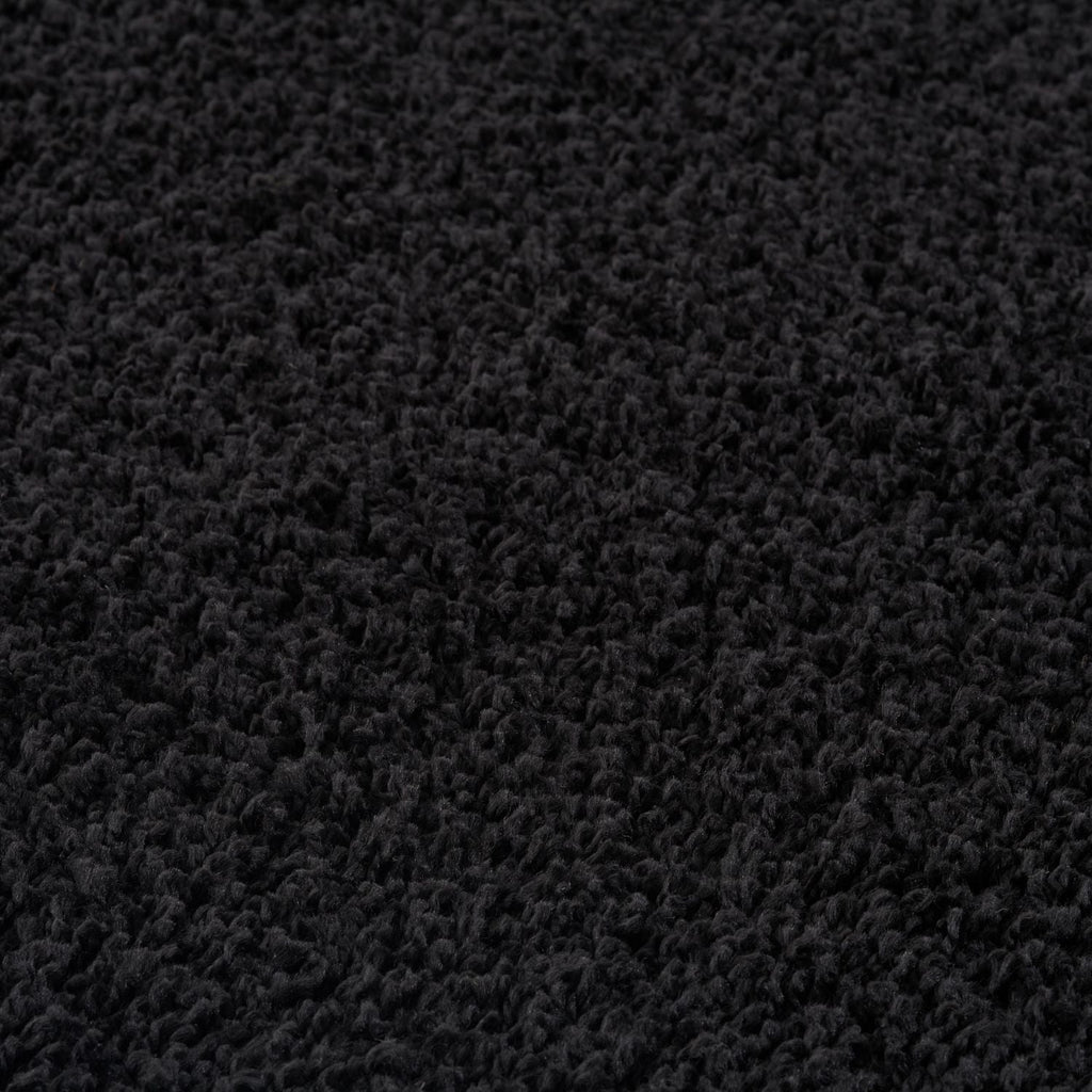 Solid Black Shaggy Rug