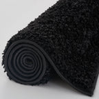 Solid Black Shaggy Rug