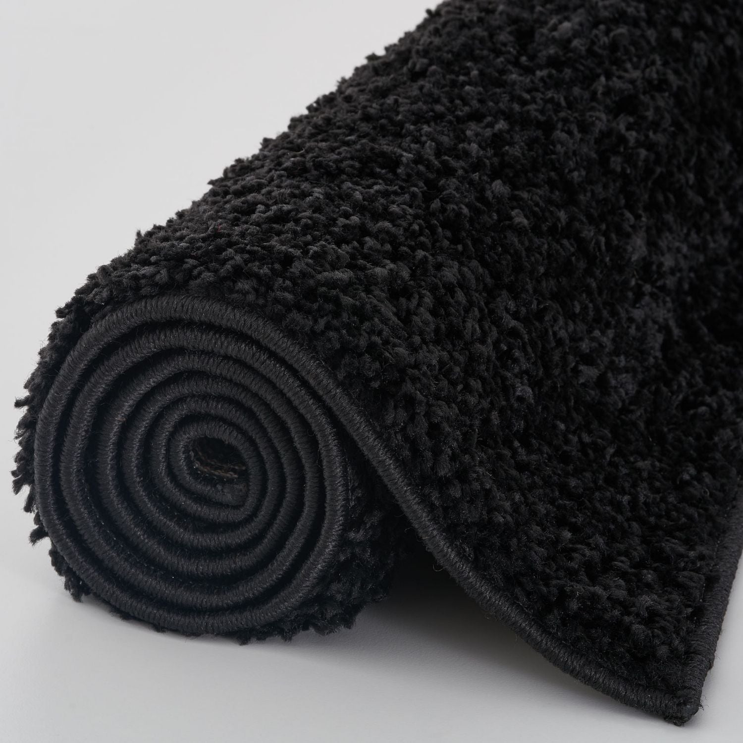 Solid Black Shaggy Rug