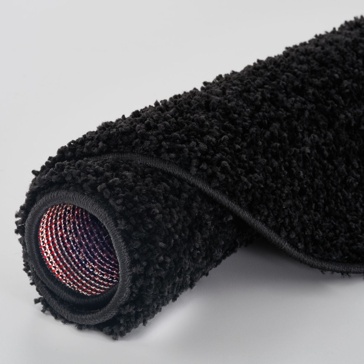 Solid Black Shaggy Rug