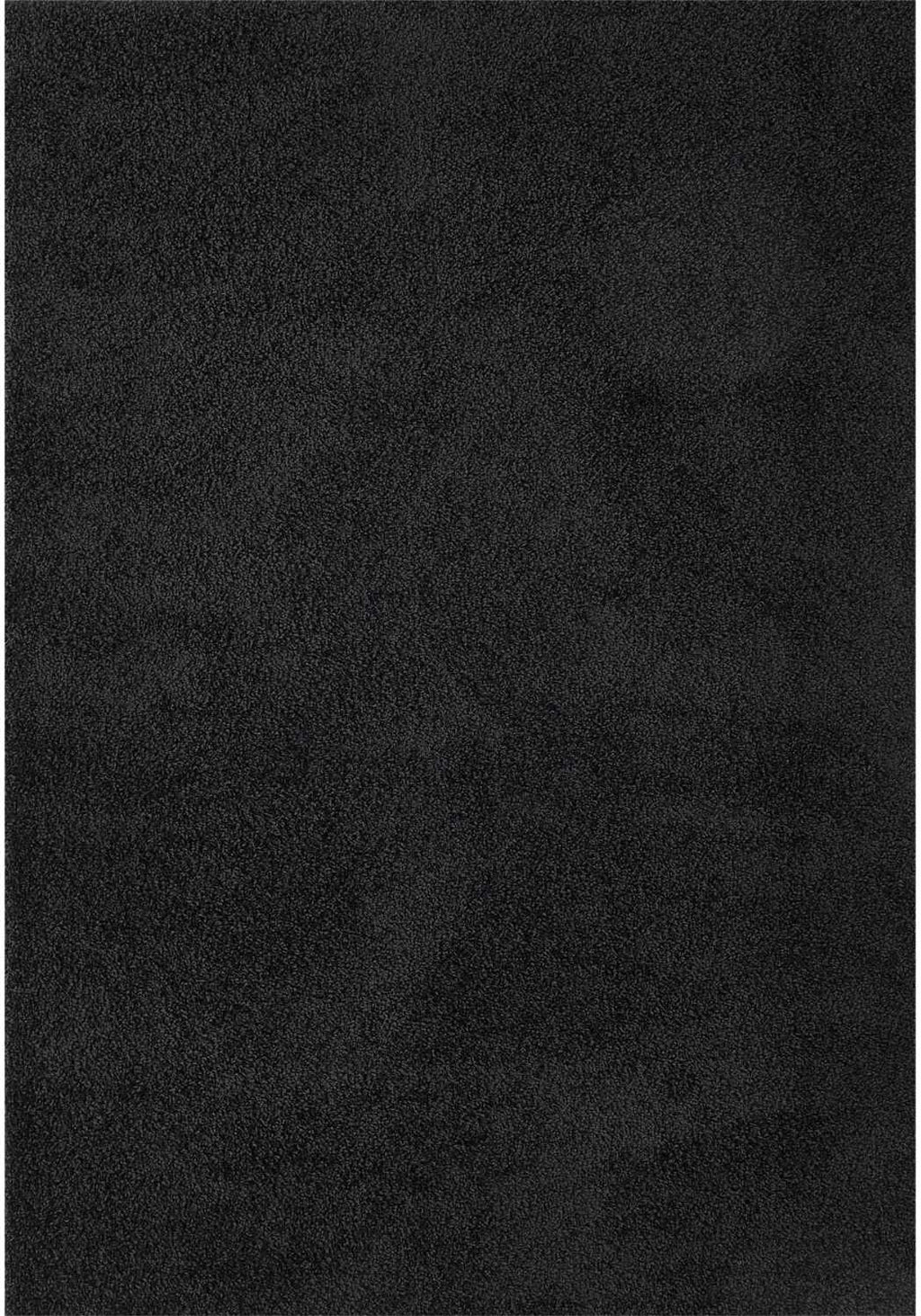 Solid Black Shaggy Rug