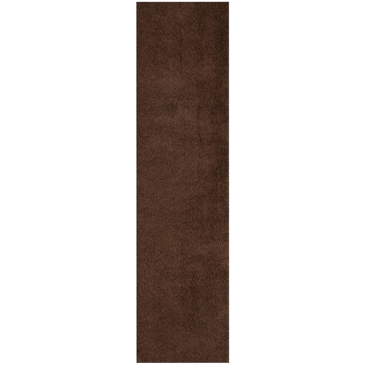 Solid Brown Shaggy Rug 80X300 cm