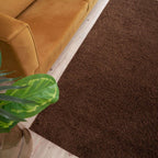 Solid Brown Shaggy Rug