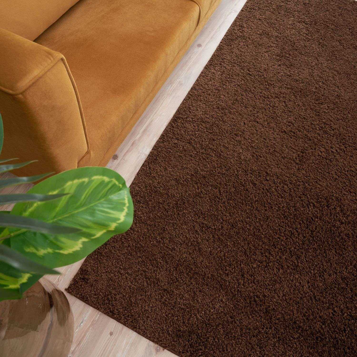 Solid Brown Shaggy Rug