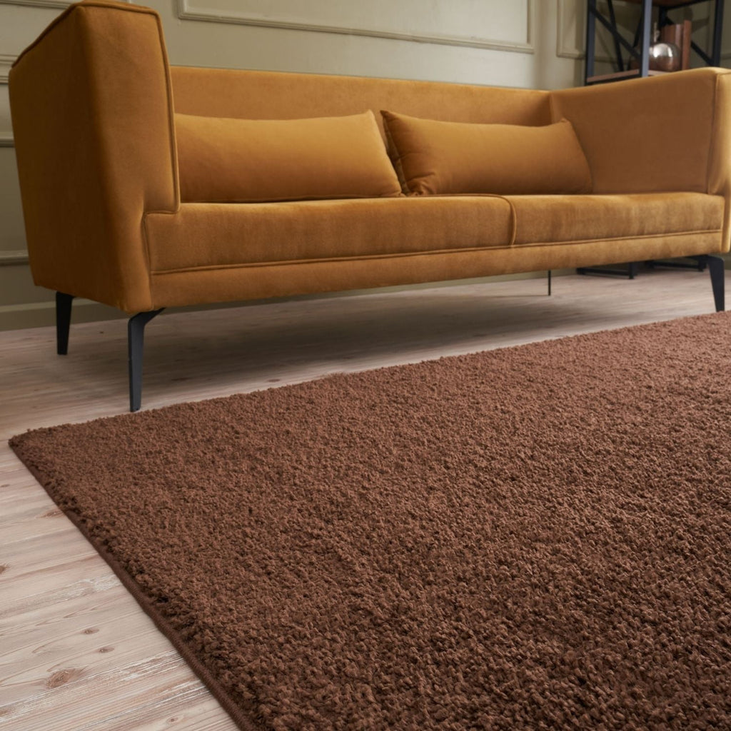Solid Brown Shaggy Rug