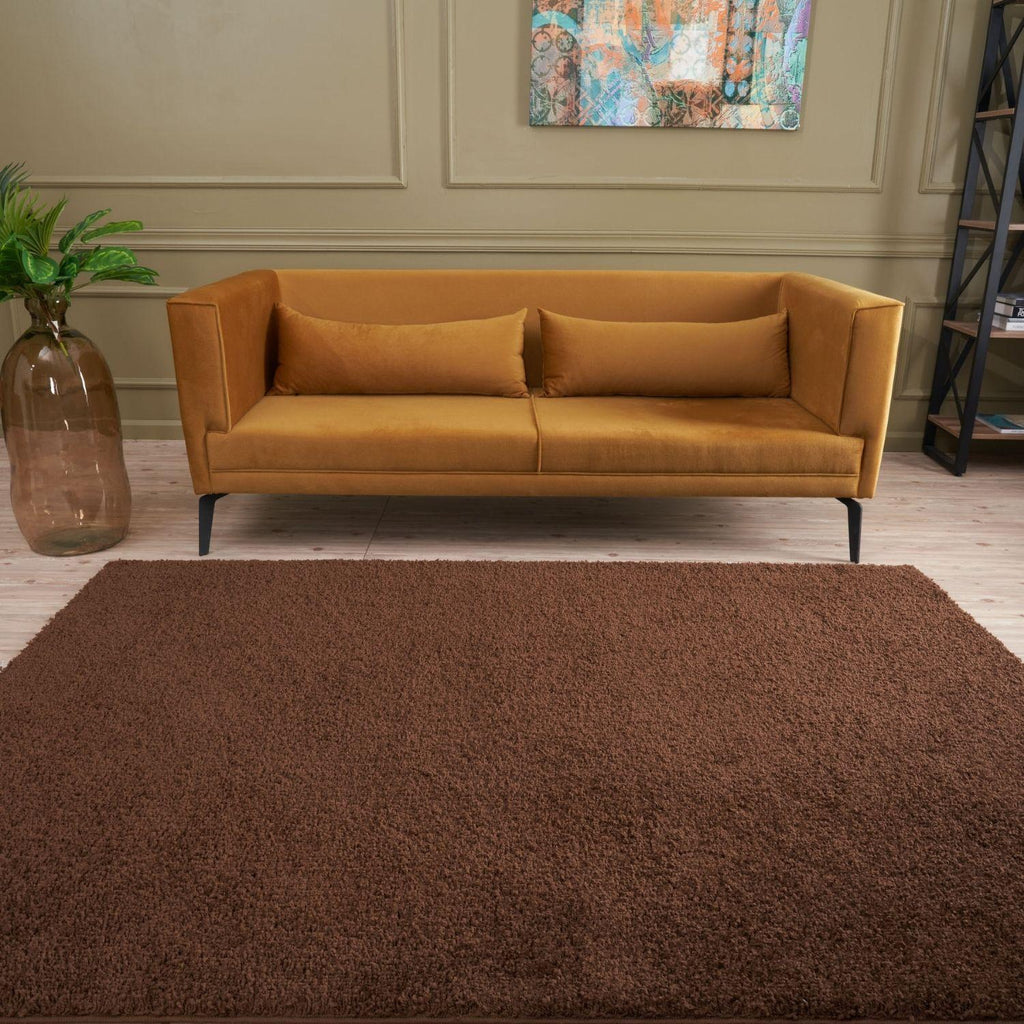 Solid Brown Shaggy Rug
