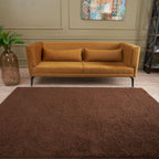 Solid Brown Shaggy Rug