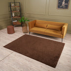 Solid Brown Shaggy Rug