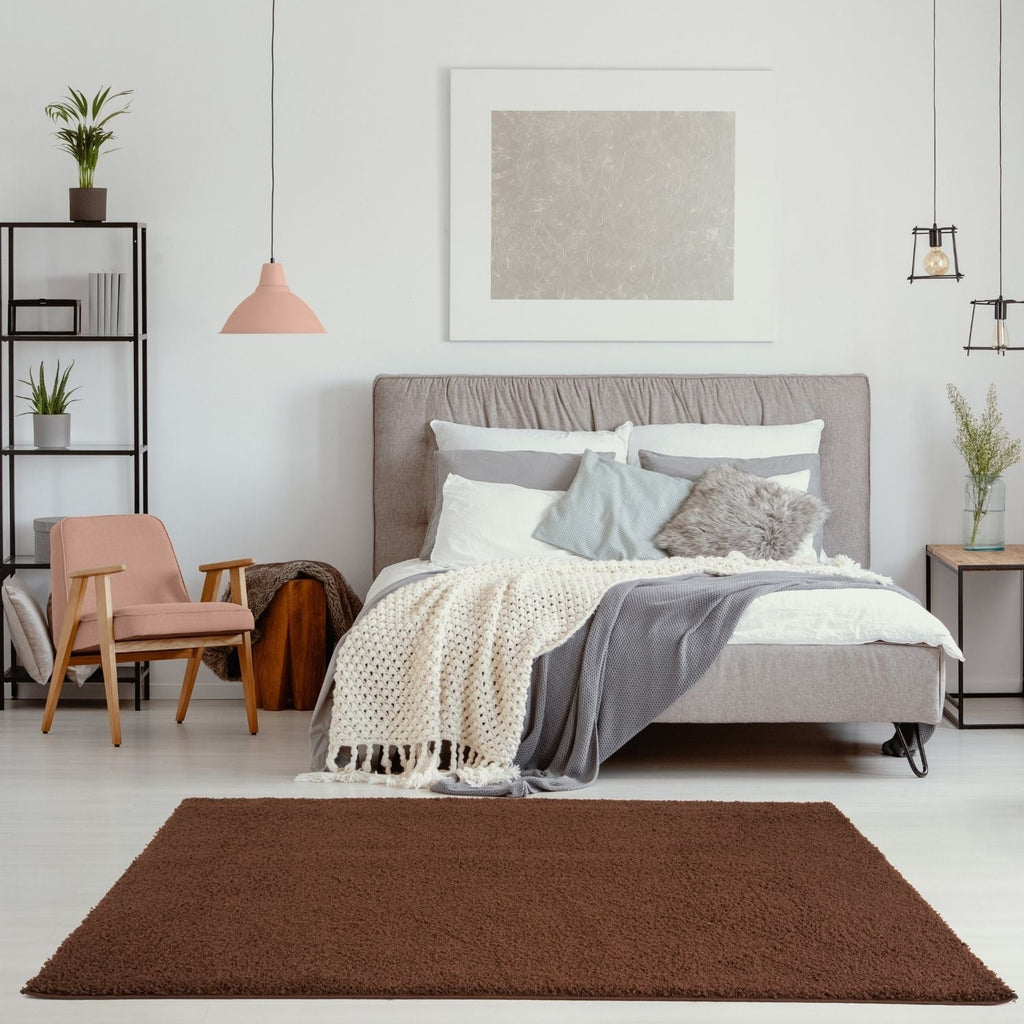 Solid Brown Shaggy Rug