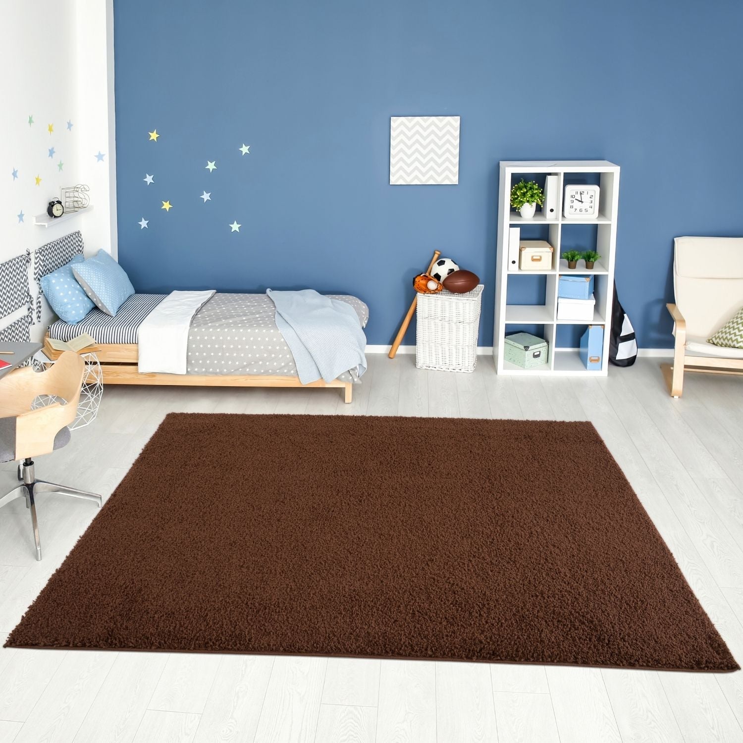 Solid Brown Shaggy Rug