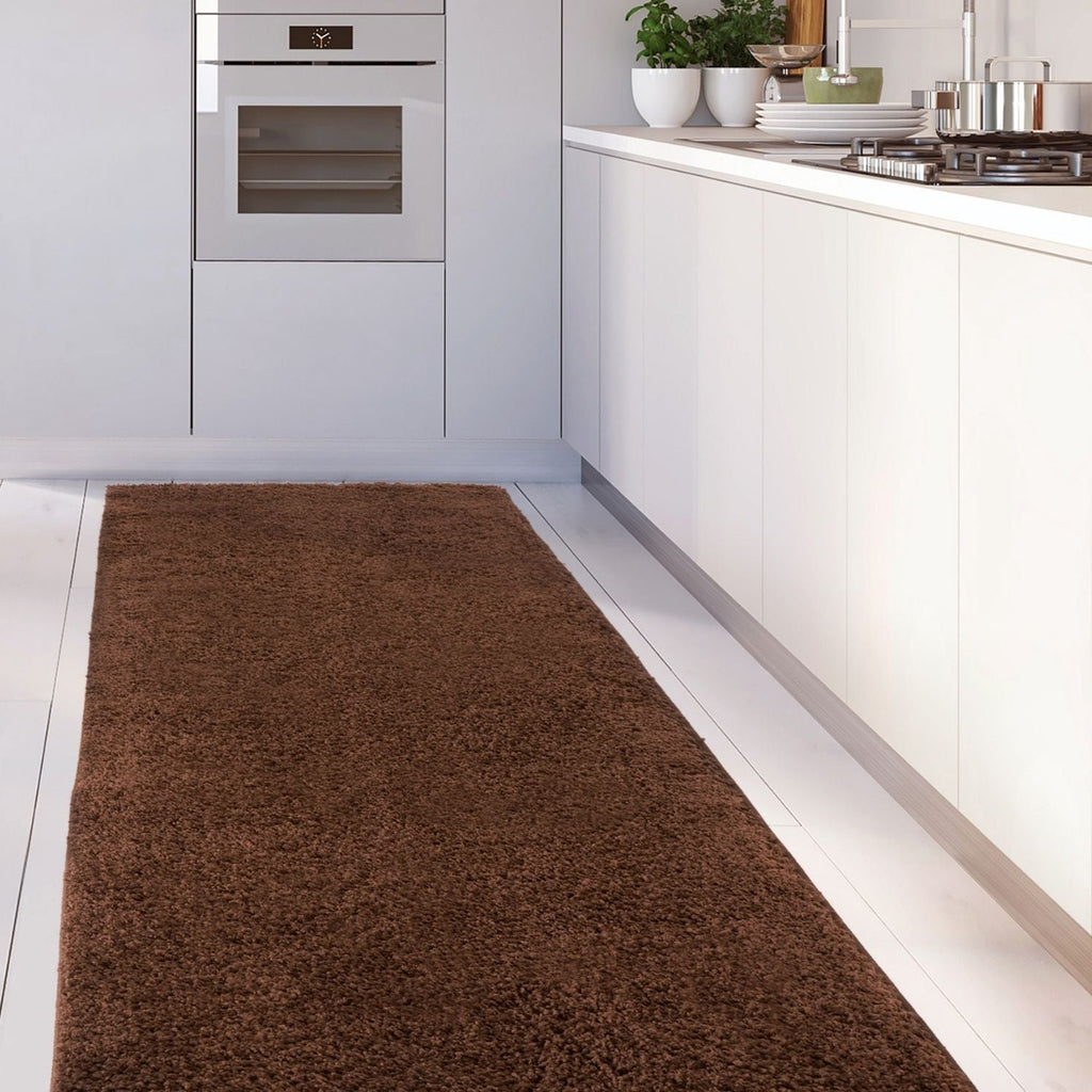Solid Brown Shaggy Rug