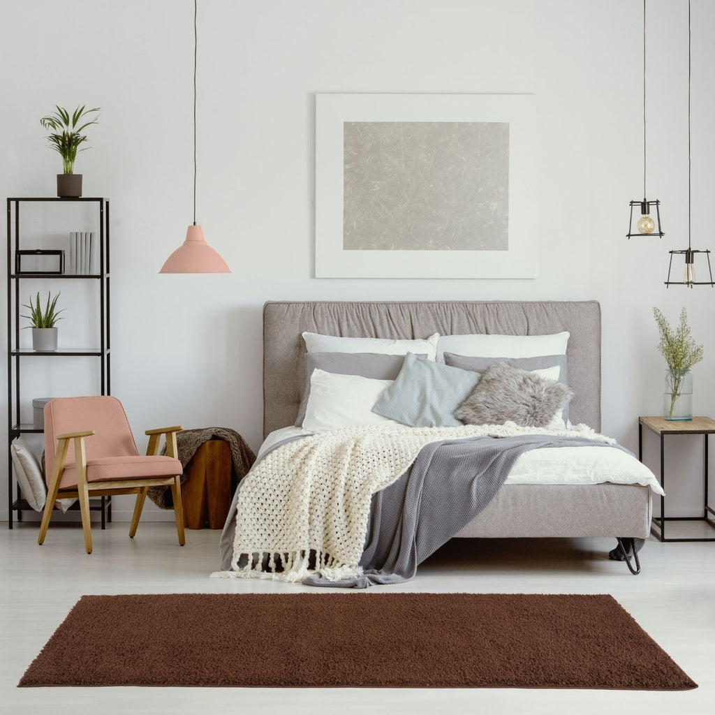 Solid Brown Shaggy Rug