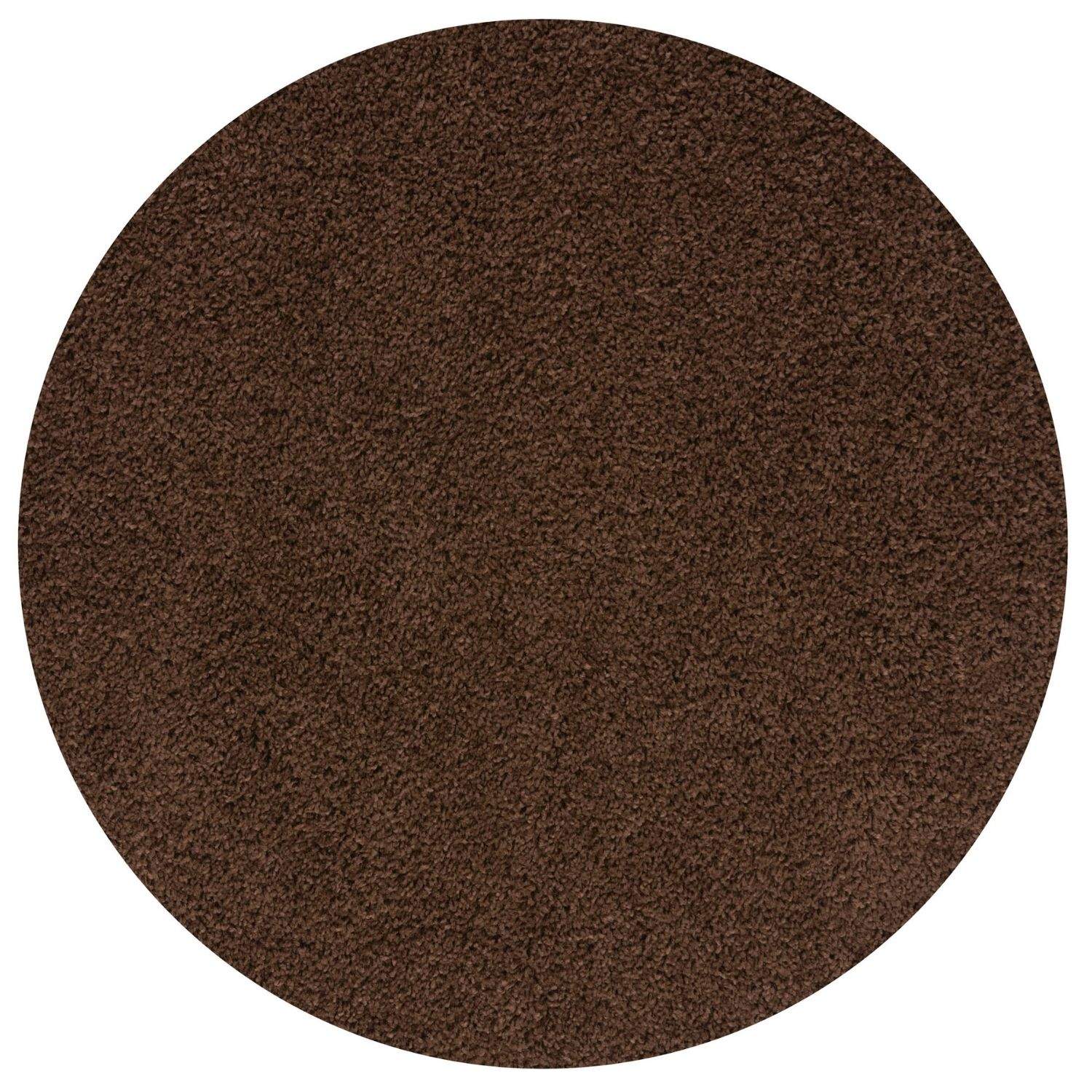 Solid Brown Shaggy Rug Ø 120 cm