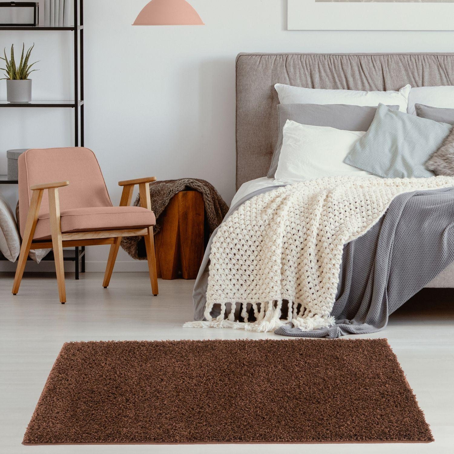 Solid Brown Shaggy Rug