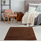 Solid Brown Shaggy Rug