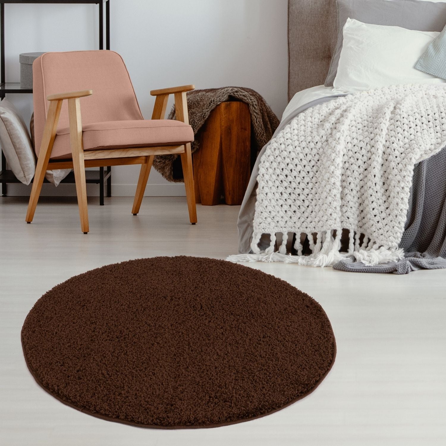 Solid Brown Shaggy Rug