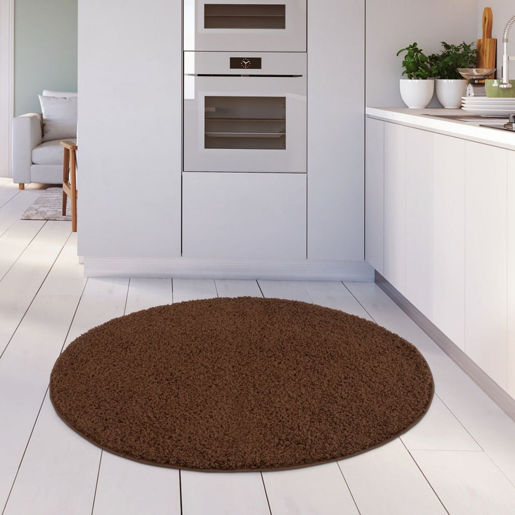 Solid Brown Shaggy Rug