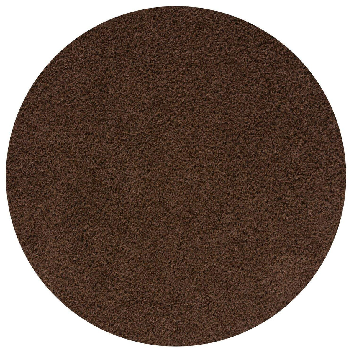 Solid Brown Shaggy Rug Ø 120 cm