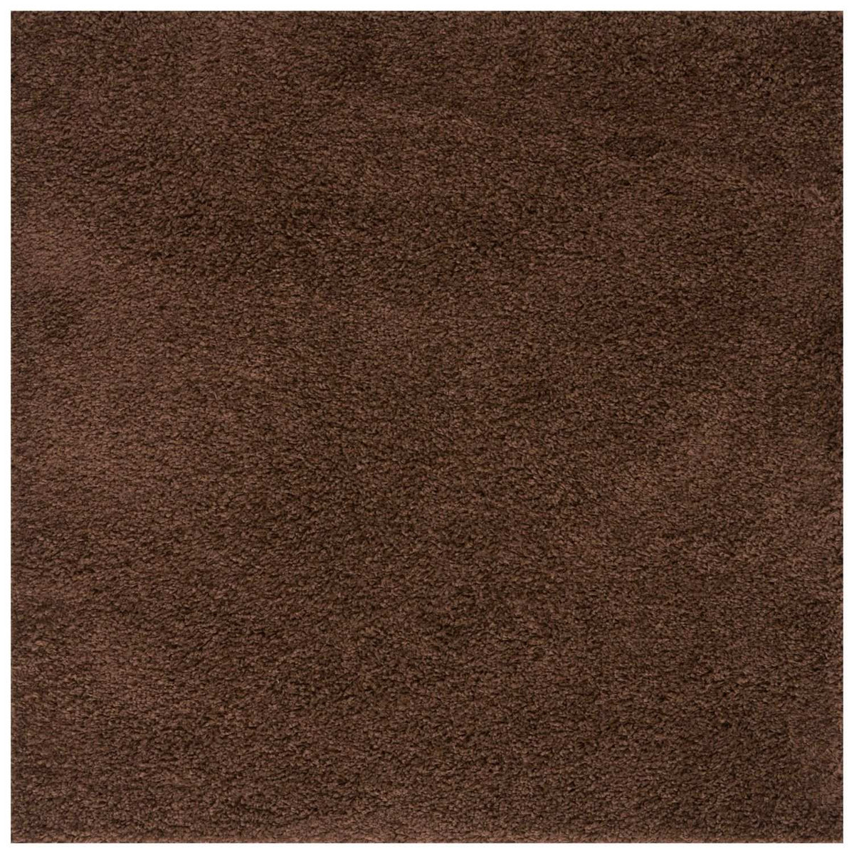 Solid Brown Shaggy Rug 120X120 cm