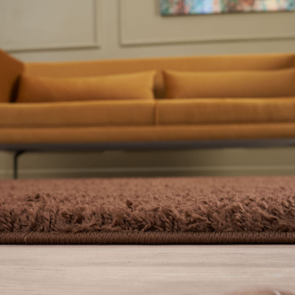 Solid Brown Shaggy Rug