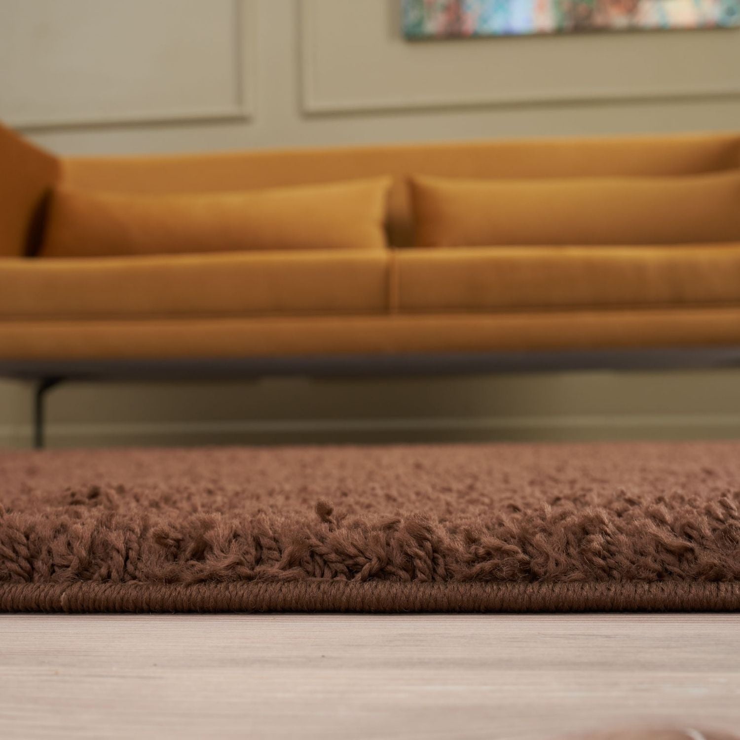 Solid Brown Shaggy Rug