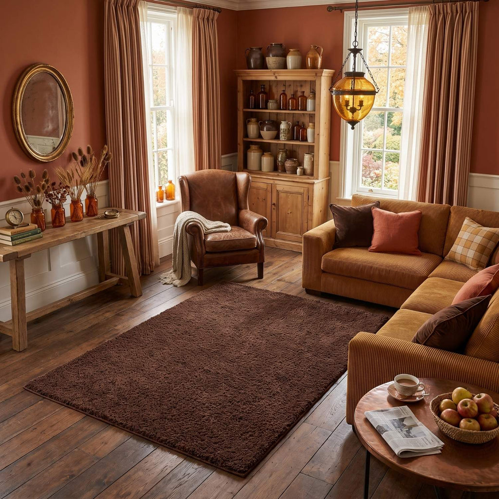 Solid Brown Shaggy Rug