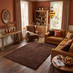 Solid Brown Shaggy Rug
