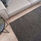 Solid Dark Grey Shaggy Rug