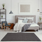 Solid Dark Grey Shaggy Rug