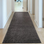 Solid Dark Grey Shaggy Rug
