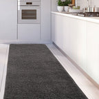 Solid Dark Grey Shaggy Rug