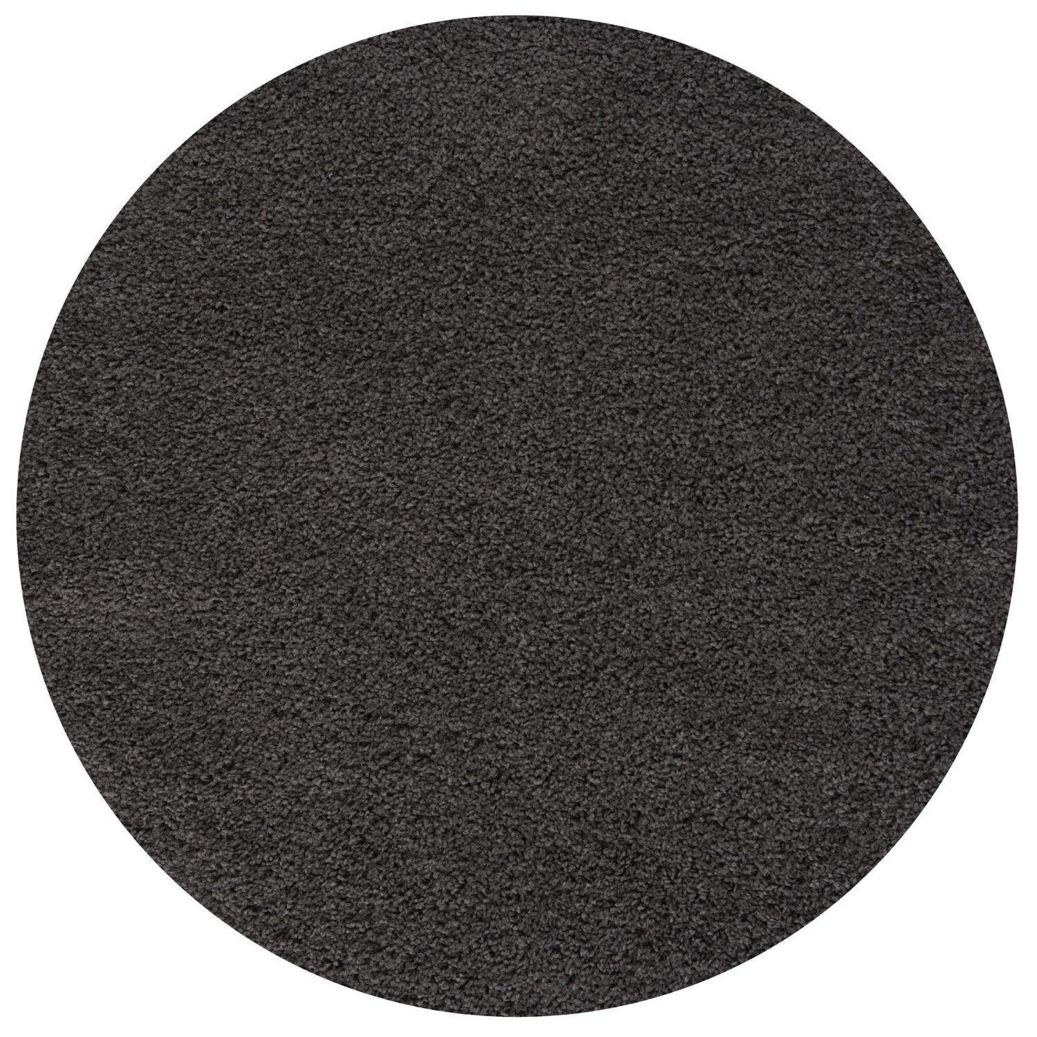 Solid Dark Grey Shaggy Rug Ø 120 cm