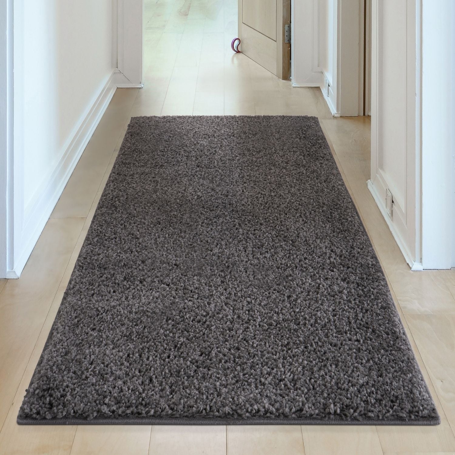 Solid Dark Grey Shaggy Rug