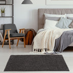 Solid Dark Grey Shaggy Rug