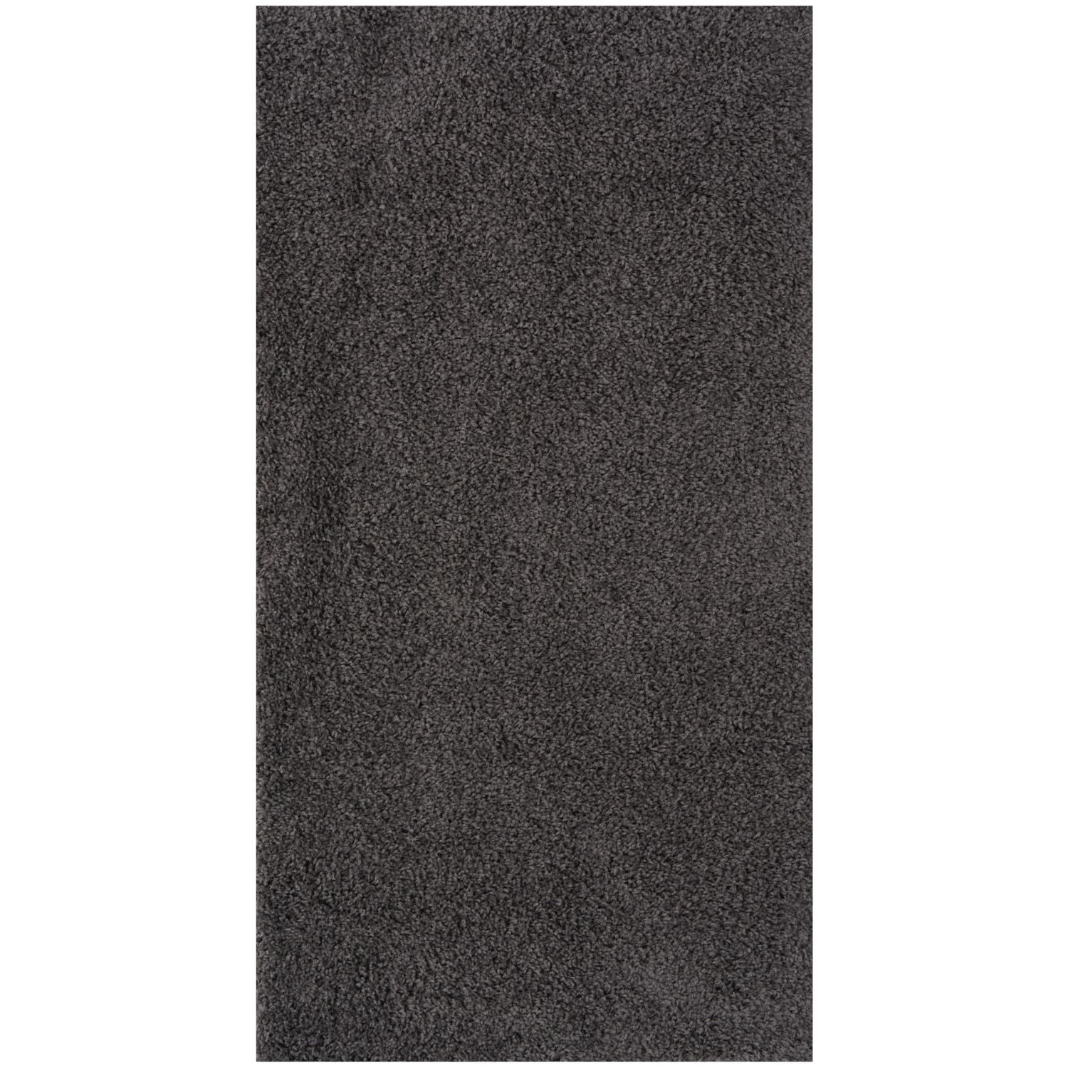 Solid Dark Grey Shaggy Rug