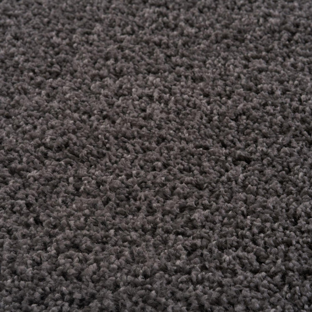 Solid Dark Grey Shaggy Rug
