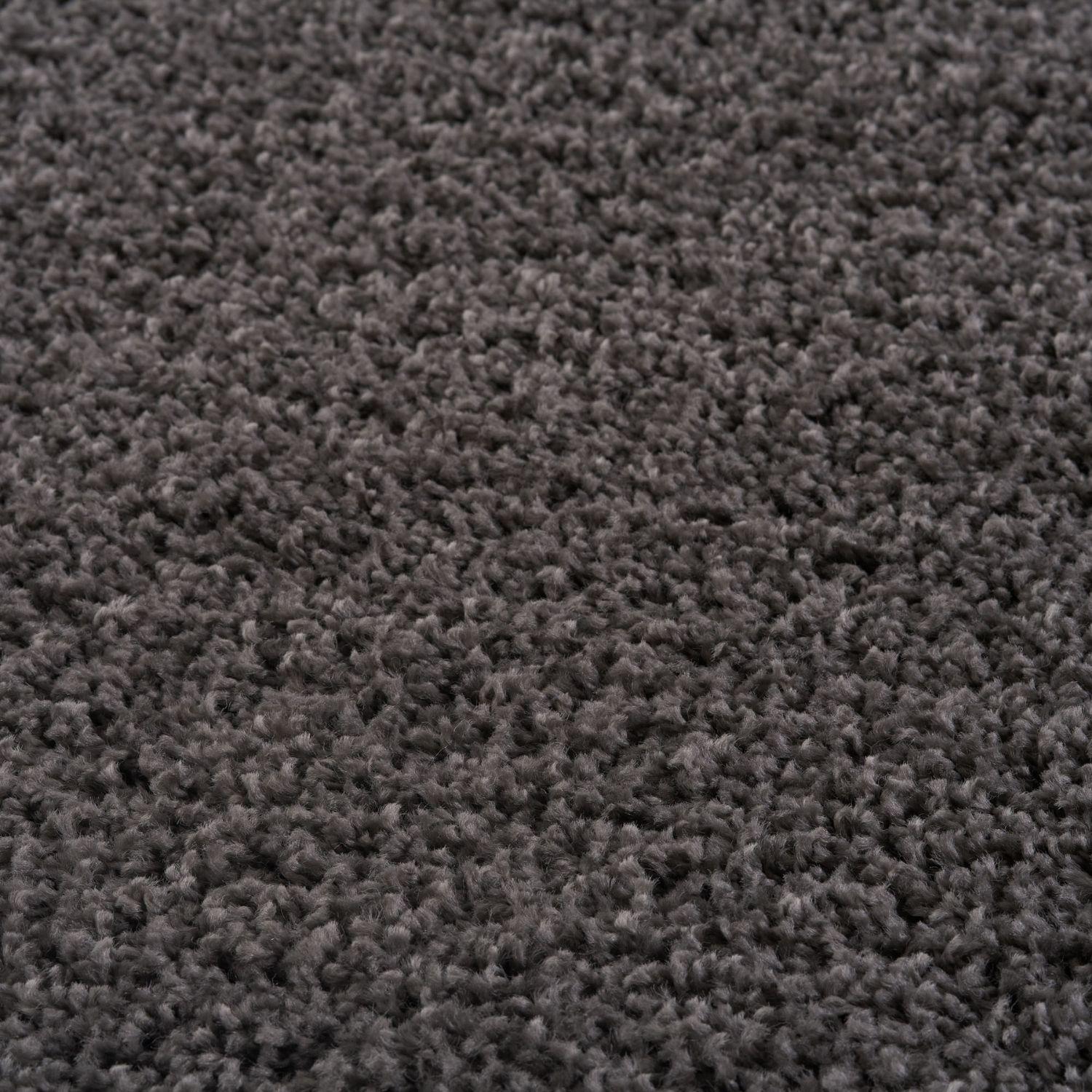 Solid Dark Grey Shaggy Rug