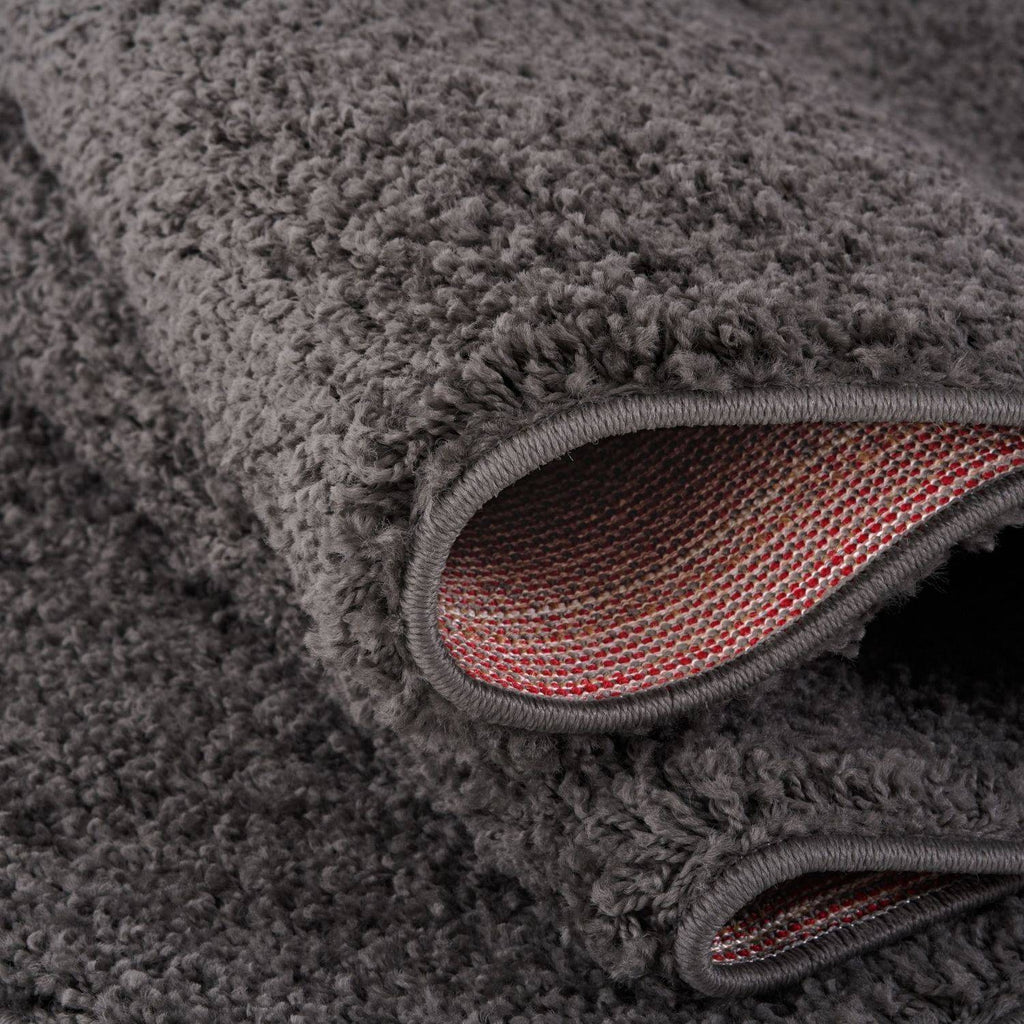 Solid Dark Grey Shaggy Rug