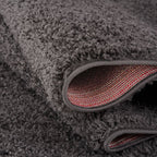 Solid Dark Grey Shaggy Rug